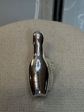 Vintage 50s MAFCO Polished Silver Bowling Pin Charm Pendant - Women Accessories